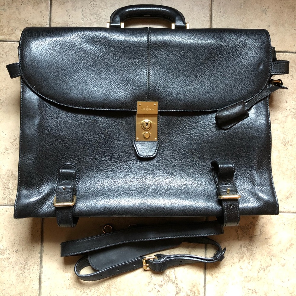 $695 Cole Haan Collection Italy Leather Briefcase